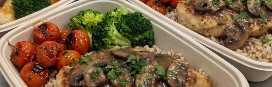 ChickenMarsala with Mushrooms and Barley