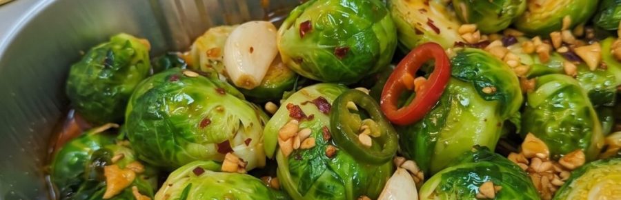 Chili Garlic Brussel Sprouts